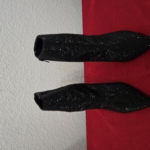 INC Black Sequin Ankle Boots